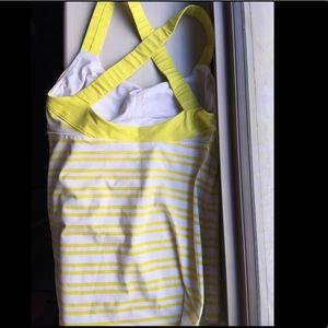 Lululemon Athletica Yellow Crisscross Yoga Top